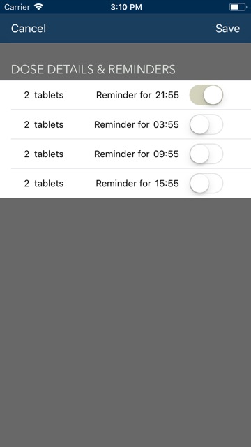 Setting timed reminders to take medicines